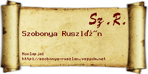 Szobonya Ruszlán névjegykártya